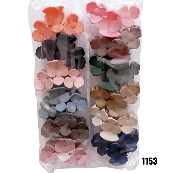NE1153 - Presilha de cabelo 12 pcs por kit/ 6cm atacado 1153 – Pacote com 12 unidades (Atacado)