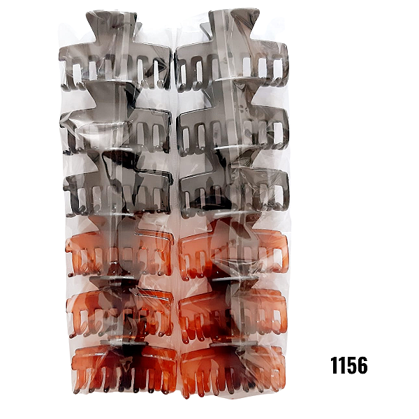 NE1156 - Presilha de cabelo 12 pcs por kit/ 6,5cm atacado 1156 – Pacote com 12 unidades (Atacado)