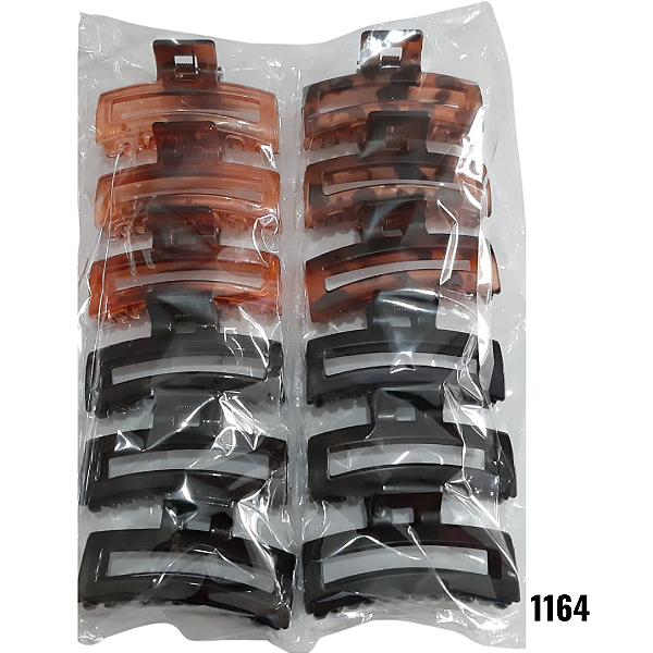 NE1164 - Presilha de cabelo 12 pcs por kit/ 7 cm atacado 1164 – Pacote com 12 unidades (Atacado)