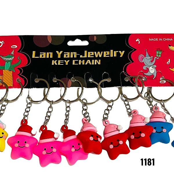 NE1181 - Chaveiros estrela por kit atacado 1181 – Pacote com 12 unidades (Atacado)