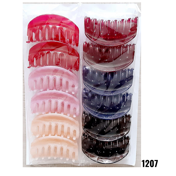 NE1207 - Piranha de cabelo 12 pc por kit/ 9 cm atacado 1207 – Pacote com 12 unidades (Atacado)