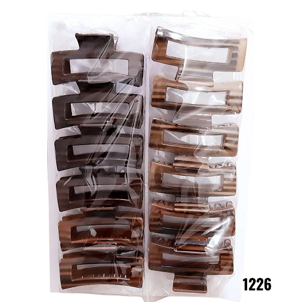 NE1226 - Presilha de cabelo 12 pc por kit/ 8,5 cm atacado 1226 – Pacote com 12 unidades (Atacado)