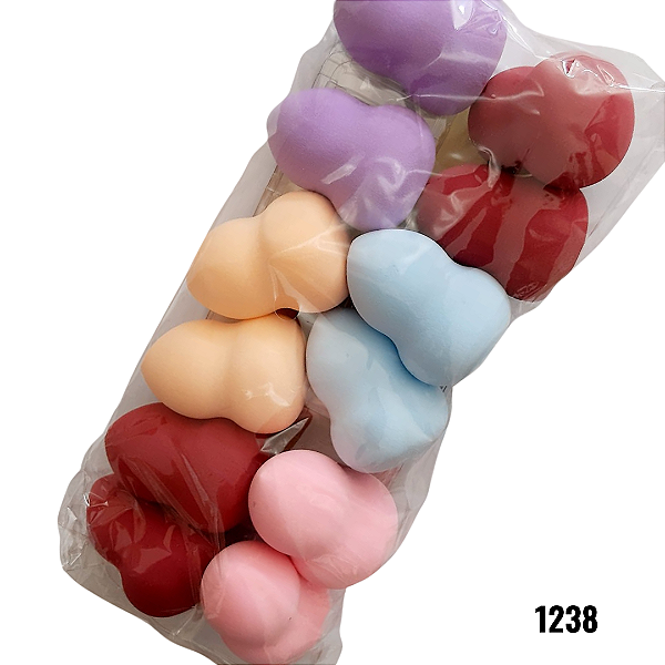 NE1238 - Esponja para maquiagem tipo pera importada - (aumenta de tamanho) () 1238 – Pacote com 12 unidades (Atacado)