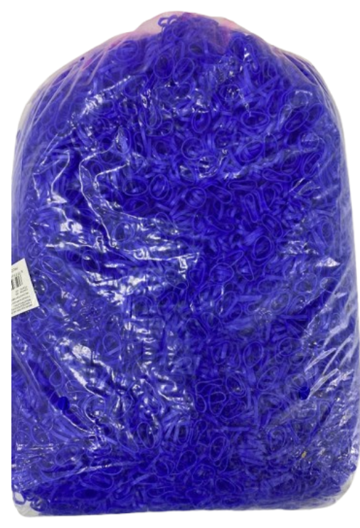 NE1281 - 1281 liguinhas de cabelo azul silicone 1,5 cm pct 1 kg fino - UNITARIO (Atacado)