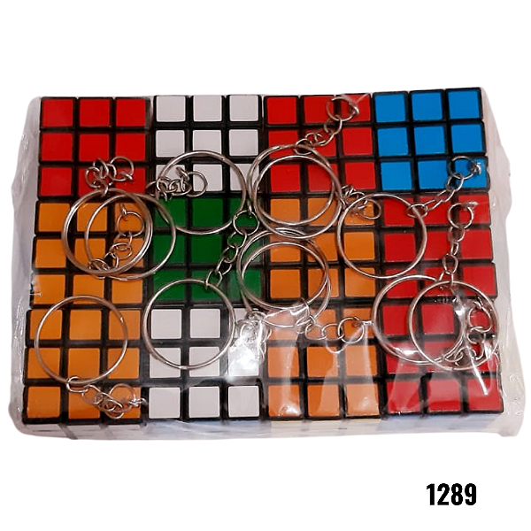 NE1289 - 1289 chaveiro cubo magico – Pacote com 12 unidades (Atacado)