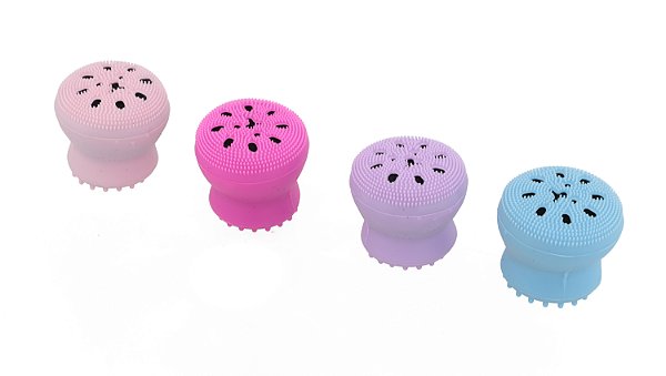 NE10339 - 10339 esponja de limpeza facial polvinho de silicone grranel sä codigo de barras – Pacote com 12 unidades (Atacado)