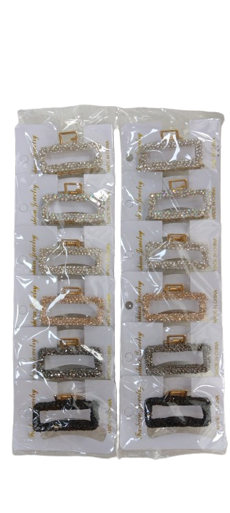 NE10216 - 10216 piranha de cabelo de liga + ferro + plástico, 2.5 x 4.5 cm – Pacote com 12 unidades (Atacado)