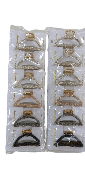 NE10214 - 10214 piranha de cabelo de liga + ferro + plástico, 5.5 x 3.2 cm – Pacote com 12 unidades (Atacado)