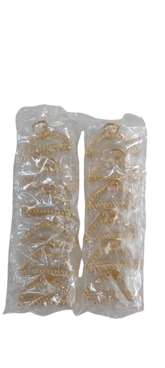NE10190 - 10190 piranha de cabelo de liga + ferro, 7,5 * 3 cm – Pacote com 12 unidades (Atacado)