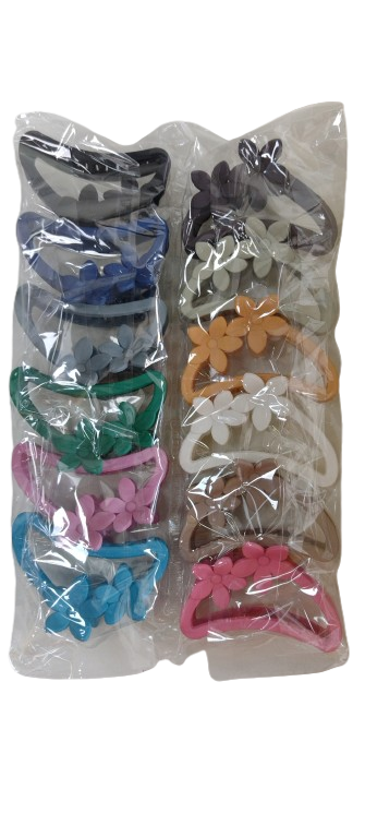 NE10025 - 10025 piranha de cabelo plástico+ ferro, 9 cm – Pacote com 12 unidades (Atacado)