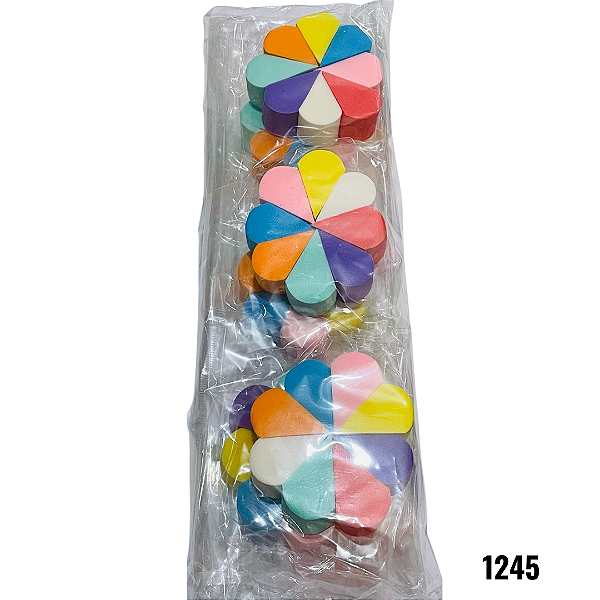 NE1245 - 1245 esponja de maquiagem 8 esponjas por kit – Pacote com 6 unidades (Atacado)