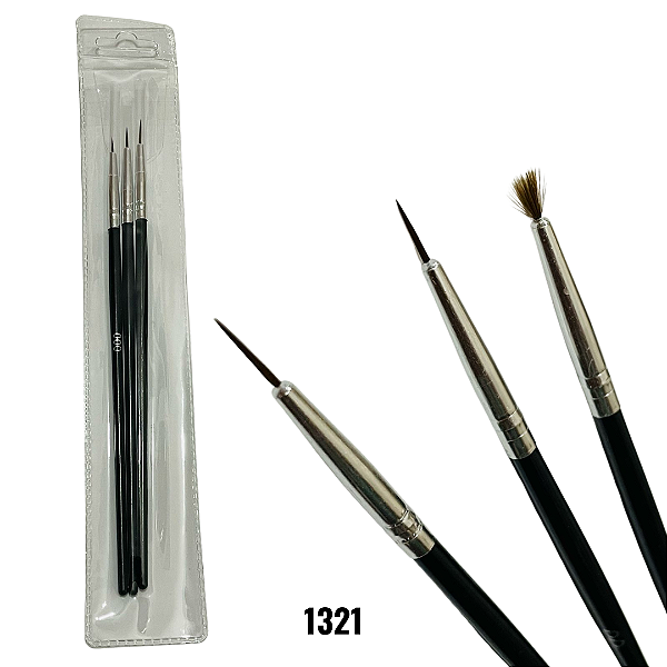 NE1321 - 1321 pincel de unha artistica – Pacote com 12 unidades (Atacado)