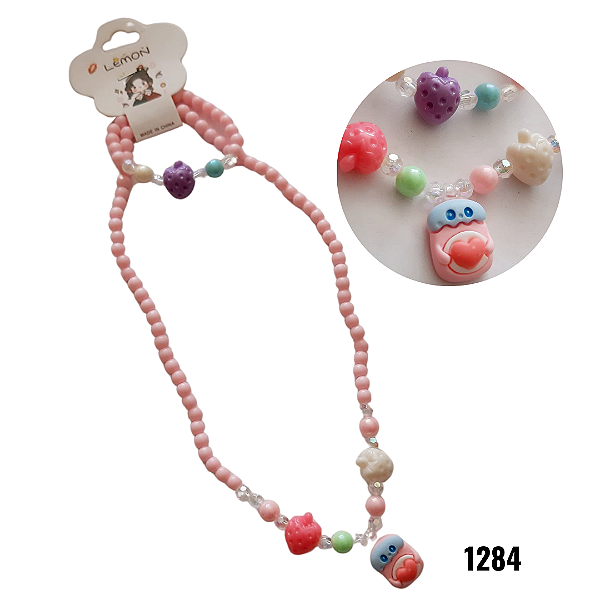 NE1284 - 1284 kit infantil colar e pulseira – Pacote com 12 unidades (Atacado)