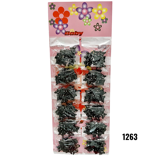 NE1263 - 1263 mini piranha preta – Pacote com 12 unidades (Atacado)