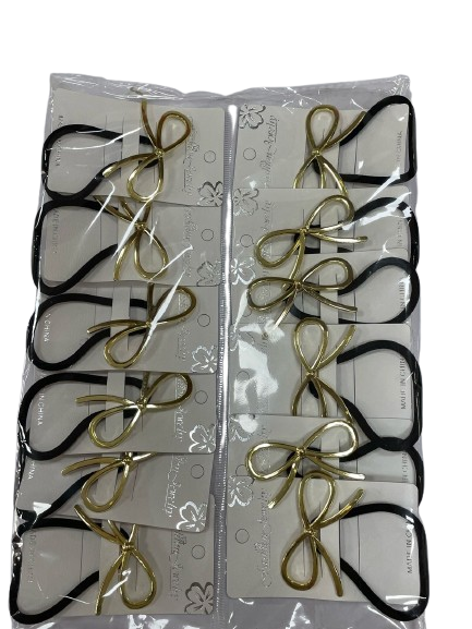 NERH-027 - Rh-027 elastico tipo laço metal gold – Pacote com 12 unidades (Atacado)
