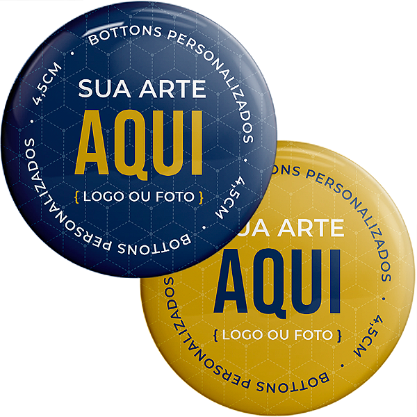 Bottons / Broches Personalizados de 4,5 cm de diâmetro