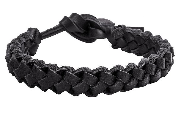 BRACELETE TRANÇADO PRETO COD B1020