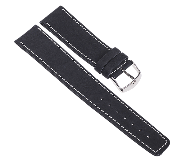 PULSEIRA DE COURO SELVAGEM LONGA PRETO  COD. 88C