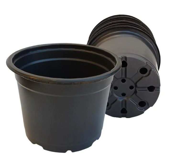 Kit Pote Vaso Plástico flexível Tipo Holambra NP 15 cor preto/ Preto 100 und