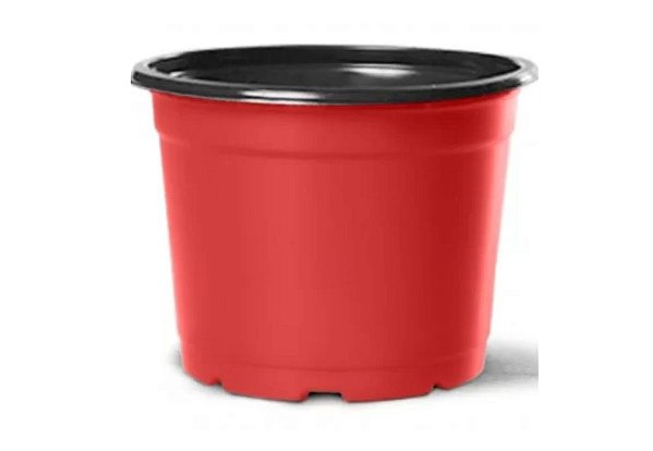Pote Vaso de Plástico Flexível Tipo Holambra NP06 Nutriplan cor VERMELHO/PRETO