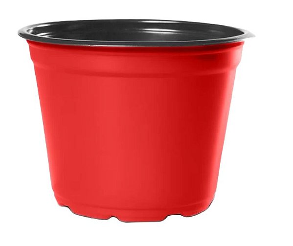 Pote Vaso de Plástico Flexível Tipo Holambra NP11 Nutriplan cor VERMELHO/PRETO