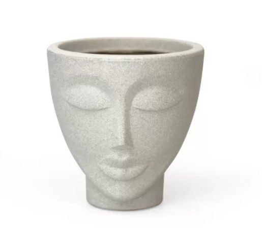 Vaso de Polietileno Face Homem N17 - Branco -  Cimento