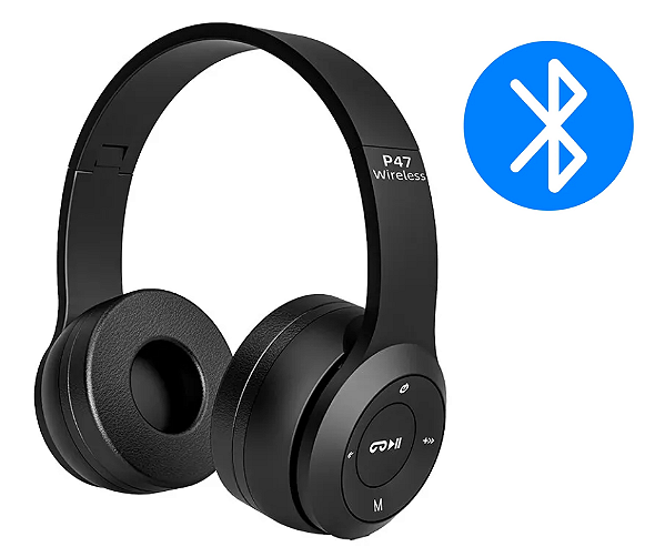 Fone de ouvido estéreo P47 5.0 Bluetooth Headset Série Dobrável Sem Fio Sport