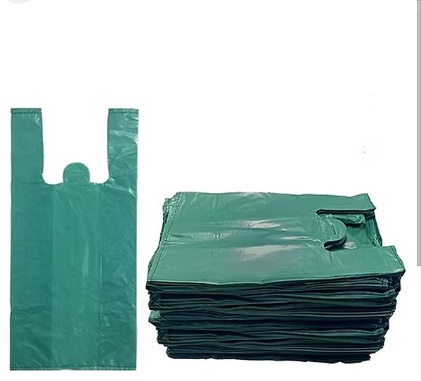 Sacola plástica verde reforçada 40x50 5kg