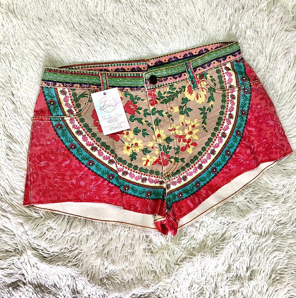 Short em Sarja Estampado - TAM - 42