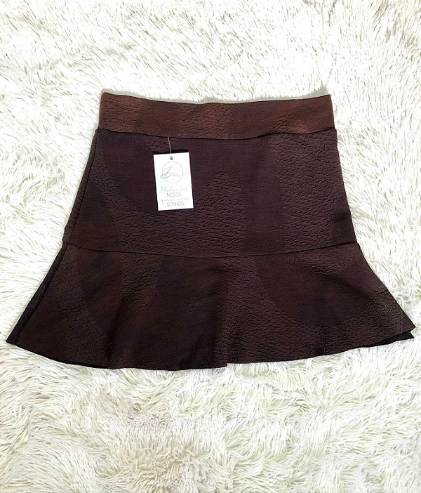 Saia em Malha na Cor Marrom - TAM - M