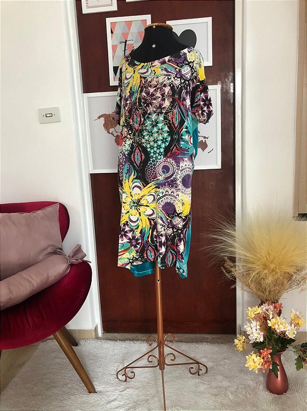 Vestido Malha Estampado - TAM - G