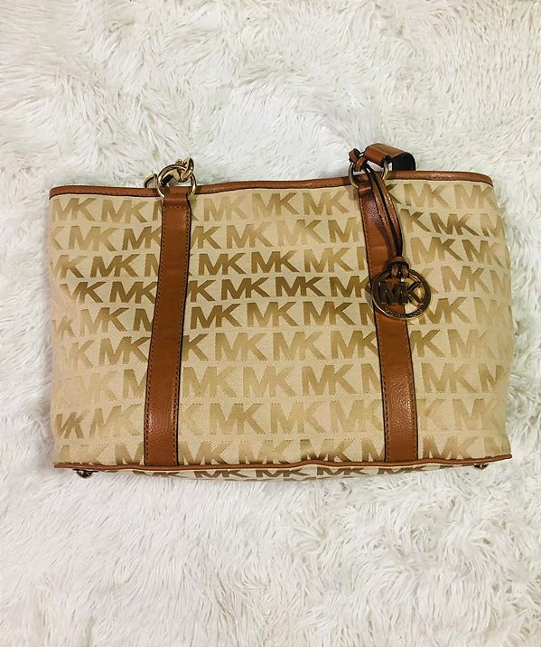 Bolsa Monograma Bege Marca Michael Kors original
