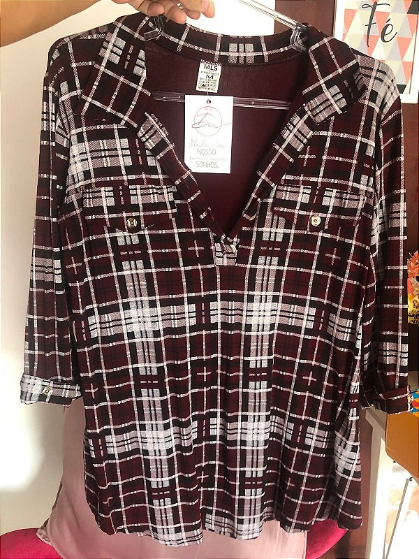 Blusa em Malha Xadrez - TAM - M