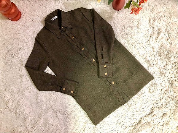 Camisa Alongada Verde P