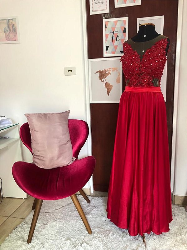 Lindo Vestido de Festa Vermelho 42/44