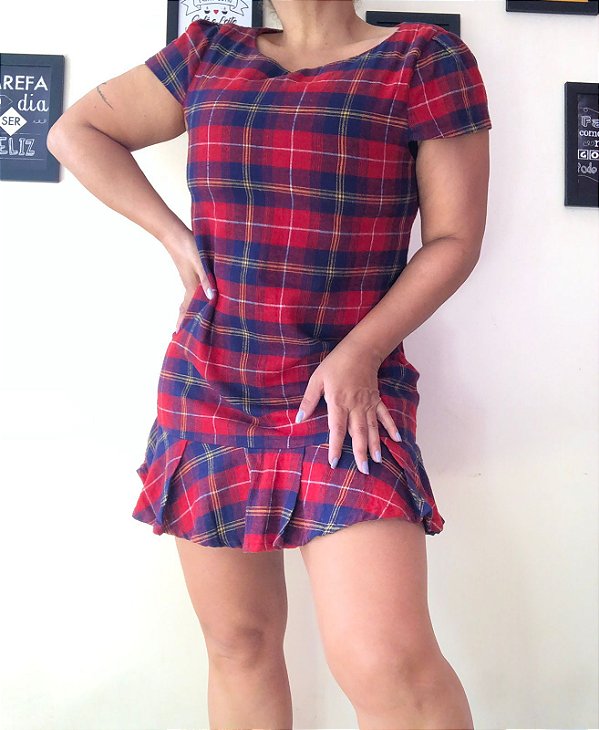 Vestido Xadrez em Flanela - TAM - G