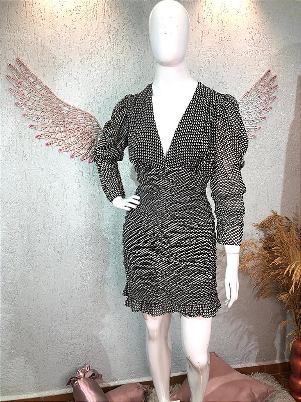 Vestido Zara Estampado Preto - TAM. M