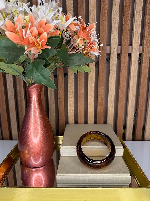 Bracelete Resinado Tons Âmbar – Castanho - Elegância Atemporal