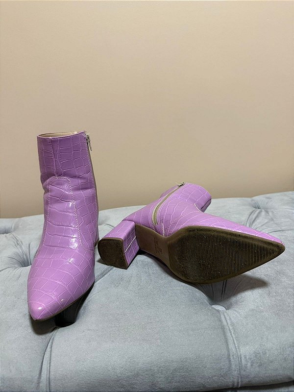 Bota Roxa Material em Croco - 37