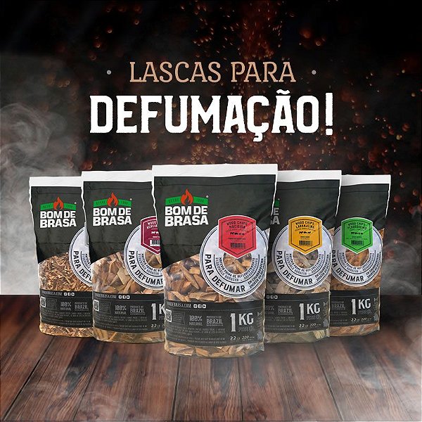 Pack Wood Chips - Lascas para Defumação Bom de Brasa - Macieira, pessegueiro, acácia negra, laranjeira, pecan