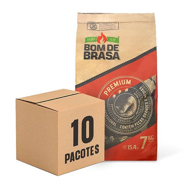 Caixa 10 pacotes Carvão 7 Kg Profissional