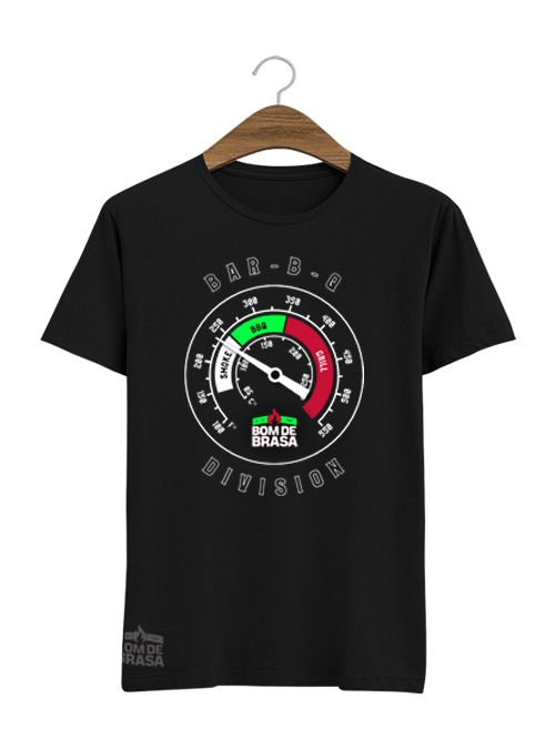 Camiseta Bom de Brasa BBQ Division Termômetro