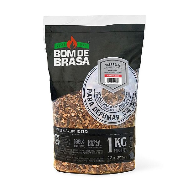 Serragem para Defumação Bom de Brasa - 1Kg - Macieira