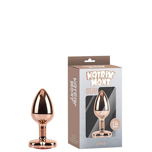 Plug Anal Pequeno em Metal Furta-cor Base Formato Coração – CHISA MATRIX MONT RAINBOW HEART GEM PLUG S – AP-099