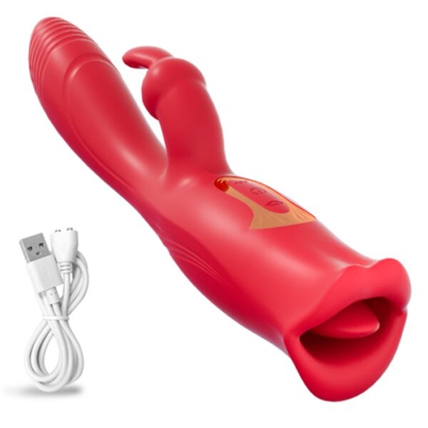 Vibrador 3 Em 1 Boca - Recarregável