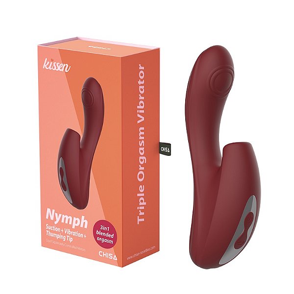 Vibrador Recarregável Ponto G com Estimulador Clitoriano – KISSEN NYMPH – VR-132