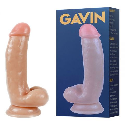 Pênis Realístico Curvo com Ventosa, Possui Glande, Escroto e Veias Salientes 17x3,6