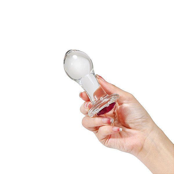 Plug Anal em Vidro com Ppedra Colorida na Base – 3R IMPORT – PV-028