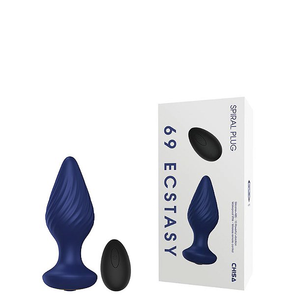 Plug Anal Recarregável Cônico com Textura Espiral e Controle Remoto – CHISA SPIRAL PLUG – AP-116