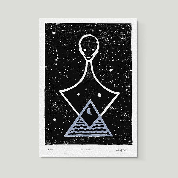 Xilogravura "Vadso Fjord". Daniel Mustafa.